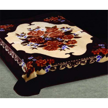 Dark Color Floral Printing 100% Polyester Blanket